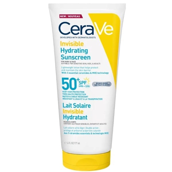CeraVe invisible hydrating sunscreen SPF50+
