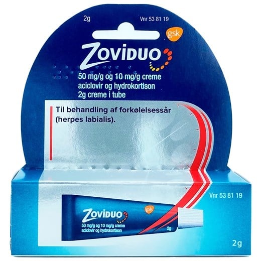 Zoviduo 5% creme aciclovir og hydrocortison