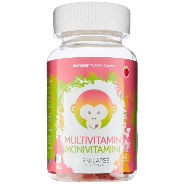 Monkids multivitamin hindbær