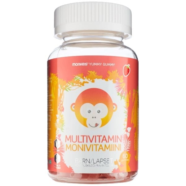 Monkids multivitamin jordbær