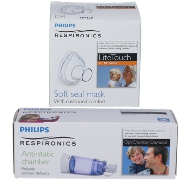 Philips lite touch maske + optichamber diamond spacer
