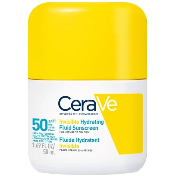 CeraVe invisible hydrating fluid sunscreen SPF50+
