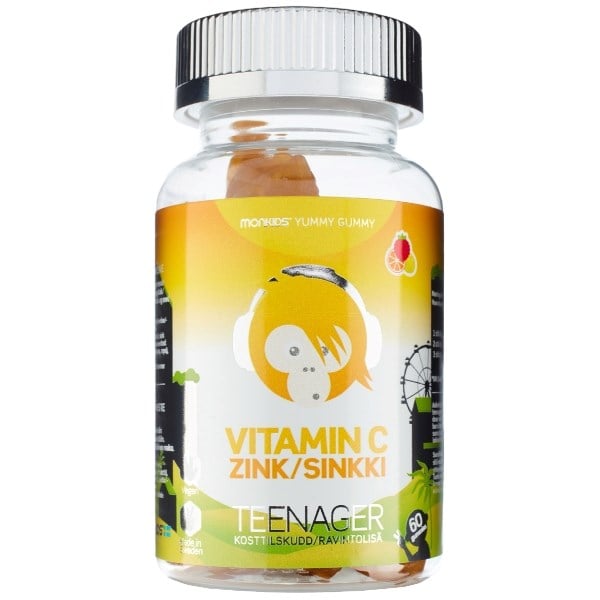 Monkids vitamin C+Zink frugtsmag
