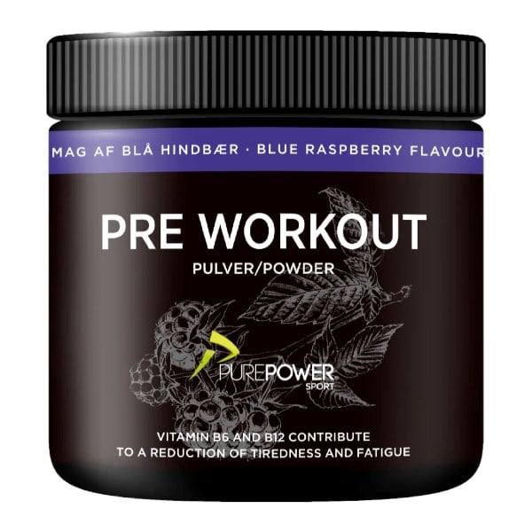 Pure Power pre workout powder blue raspberry