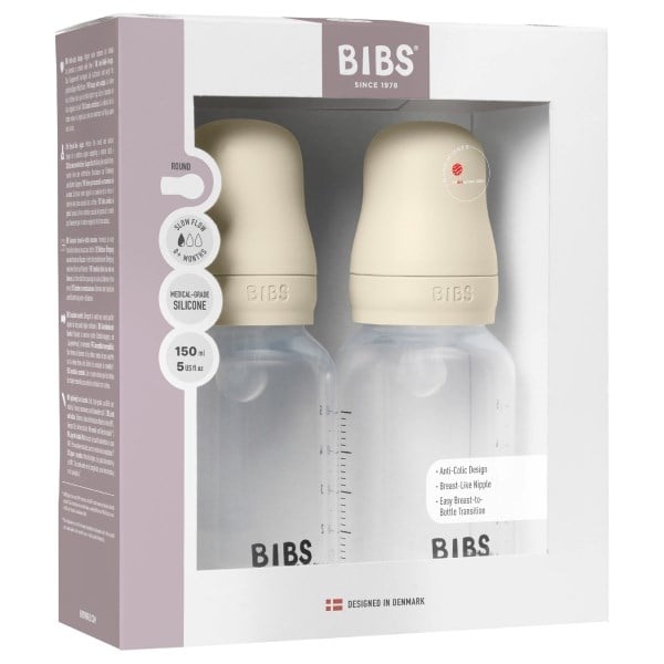 BIBS baby bottle sutteflasker ivory sampak