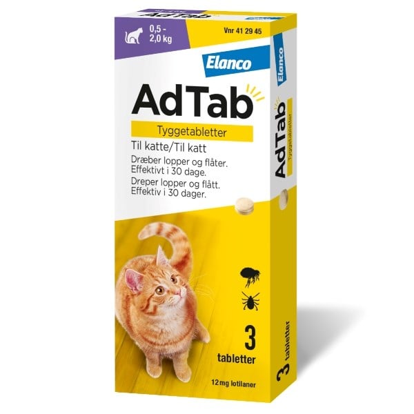 AdTab tyggetabletter til katte 0,5 - 2,0 kg