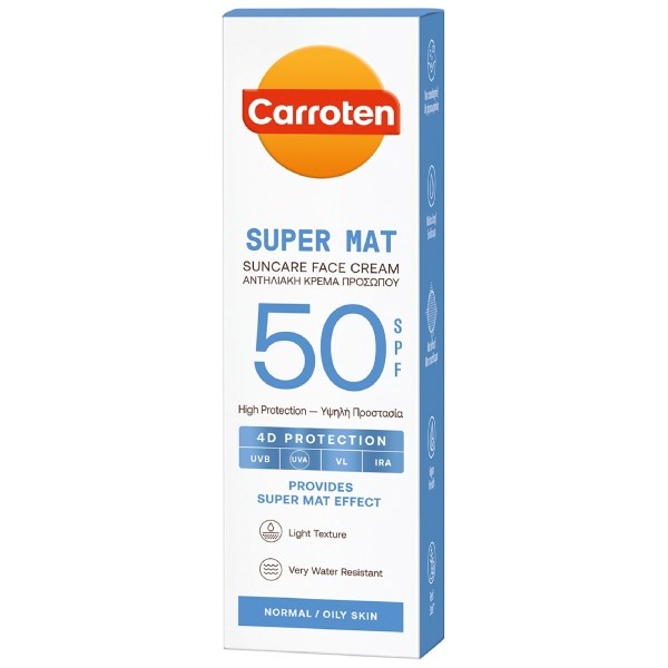 Carroten super mat suncare face cream SPF50 Carroten super mat suncare face cream SPF50